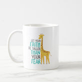 Inspirational Giraffe Faith Taller Than Fear Two-Tone Coffee Mug, Best Friend Gift, Gift For Best Friend