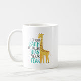 Inspirational Giraffe Faith Taller Than Fear Two-Tone Coffee Mug, Best Friend Gift, Gift For Best Friend
