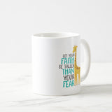 Inspirational Giraffe Faith Taller Than Fear Two-Tone Coffee Mug, Best Friend Gift, Gift For Best Friend