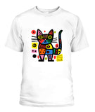 FunkyKolors Cat Graphic T-Shirt – Color Splash & Creative Vibes
