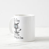 Black Cat Mug, It's Fine I'm Fine Everything is Fine Cat Mug, Black Cat Ceramic Mug, Cat Lover Gift Mug, Cat Owner Gift
