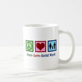 Peace Love Social Work Coffee Mug, Cute Social Worker Mug, Social Work Coffee Mug For Him & Her