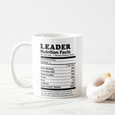 Recreation Leader Nutrition Facts, Coffee Mug, Leader Gift, Nutrition Facts Custom Mug, Best Leader Gift, Leader Cup, Leader Gag, Leader Gifts