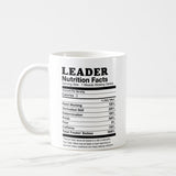 Recreation Leader Nutrition Facts, Coffee Mug, Leader Gift, Nutrition Facts Custom Mug, Best Leader Gift, Leader Cup, Leader Gag, Leader Gifts