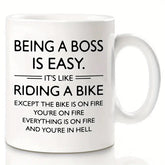Boss Coffee Mug, Being A Boss Is (Not) Easy Water Cups For Manager, Summer Winter Drinkware, Coffee Cup Ceramic