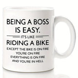 Boss Coffee Mug, Being A Boss Is (Not) Easy Water Cups For Manager, Summer Winter Drinkware, Coffee Cup Ceramic