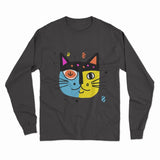 Oversized Trippy Cat Long Sleeve T-Shirt – Unique, Bold, and Artistic Fashion for Free Spirits