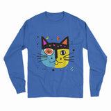 Oversized Trippy Cat Long Sleeve T-Shirt – Unique, Bold, and Artistic Fashion for Free Spirits
