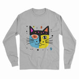 Oversized Trippy Cat Long Sleeve T-Shirt – Unique, Bold, and Artistic Fashion for Free Spirits