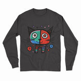 Retro-Futuristic Cat Print Long Sleeve T-Shirt – Eye-Catching, Trendy, and Unisex Streetwear