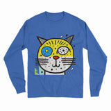 Cozy Cotton Cat Print Long Sleeve T-Shirt – Perfect for Work, Home & Casual Outings