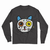 Minimalist Cat Design Long Sleeve T-Shirt – Simple and Stylish Casual Outfit