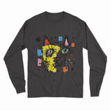 FunkyKolors Limited Edition Cat Long Sleeve T-Shirt – Standout Graphic Tee for Casual Wear