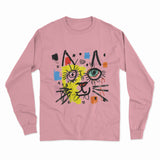 FunkyKolors Limited Edition Cat Long Sleeve T-Shirt – Standout Graphic Tee for Casual Wear