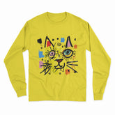 FunkyKolors Limited Edition Cat Long Sleeve T-Shirt – Standout Graphic Tee for Casual Wear
