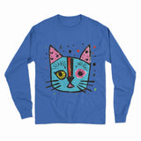 Bold Artistic Cat Print Long Sleeve Tee – Comfortable, Stylish & Designed for Cat Enthusiasts