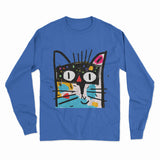 Vibrant Abstract Cat Long Sleeve T-Shirt – Trendy, Unisex & Great for Everyday Streetwear