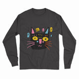 Cute & Quirky Cat Print Long Sleeve Tee – Must-Have for Every Cat Enthusiast