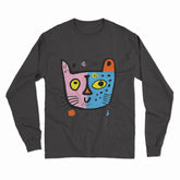 Trendy Cat Graphic Long Sleeve T-Shirt – Cozy & Stylish for Everyday Cat Lovers
