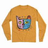 Trendy Cat Graphic Long Sleeve T-Shirt – Cozy & Stylish for Everyday Cat Lovers