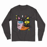 Psychedelic Cat Long Sleeve T-Shirt – The Perfect Gift for Cat Moms & Animal Lovers