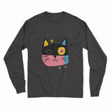 Abstract Cat Art Long Sleeve Tee – Fun & Playful Design for True Cat People