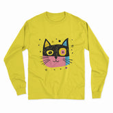 Abstract Cat Art Long Sleeve Tee – Fun & Playful Design for True Cat People