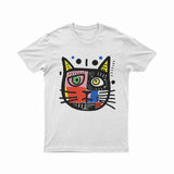 Vibrant Cat Portrait Tee – Unique Fashion for Animal & Art Lovers