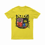 Vibrant Cat Portrait Tee – Unique Fashion for Animal & Art Lovers
