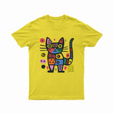 FunkyKolors Cat Graphic T-Shirt – Color Splash & Creative Vibes