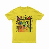 Abstract Neon Cat T-Shirt – Festival-Ready & Standout Streetwear