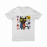 FunkyKolors Psychedelic Cat T-Shirt – Bold & Artistic Graphic Tee