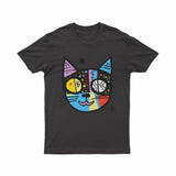 Bold & Vibrant Cat Portrait T-Shirt – Funky 3D Graphic Tee for Anime, Art & Street Culture Lovers