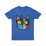 Bold & Vibrant Cat Portrait T-Shirt – Funky 3D Graphic Tee for Anime, Art & Street Culture Lovers