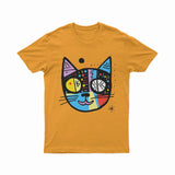 Bold & Vibrant Cat Portrait T-Shirt – Funky 3D Graphic Tee for Anime, Art & Street Culture Lovers