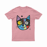 Bold & Vibrant Cat Portrait T-Shirt – Funky 3D Graphic Tee for Anime, Art & Street Culture Lovers