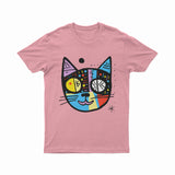 Bold & Vibrant Cat Portrait T-Shirt – Funky 3D Graphic Tee for Anime, Art & Street Culture Lovers
