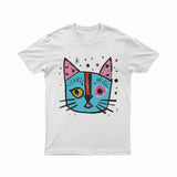 Vibrant Cat Face Tee – Aesthetic & Unique Street Fashion