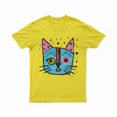 Vibrant Cat Face Tee – Aesthetic & Unique Street Fashion