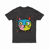 FunkyKolors Limited Psychedelic Cat Tee – Standout Statement Piece for Bold Fashion Enthusiasts