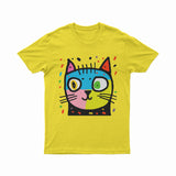 FunkyKolors Limited Psychedelic Cat Tee – Standout Statement Piece for Bold Fashion Enthusiasts