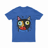 Colorful Psychedelic Cat Print T-Shirt – Breathable Oversized Tee for Summer & Daily Wear