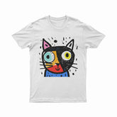 Colorful Psychedelic Cat Print T-Shirt – Breathable Oversized Tee for Summer & Daily Wear