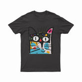 FunkyKolors Psychedelic Cat T-Shirt – Colorful Vintage Aesthetic Tee for Streetwear & Art Lovers