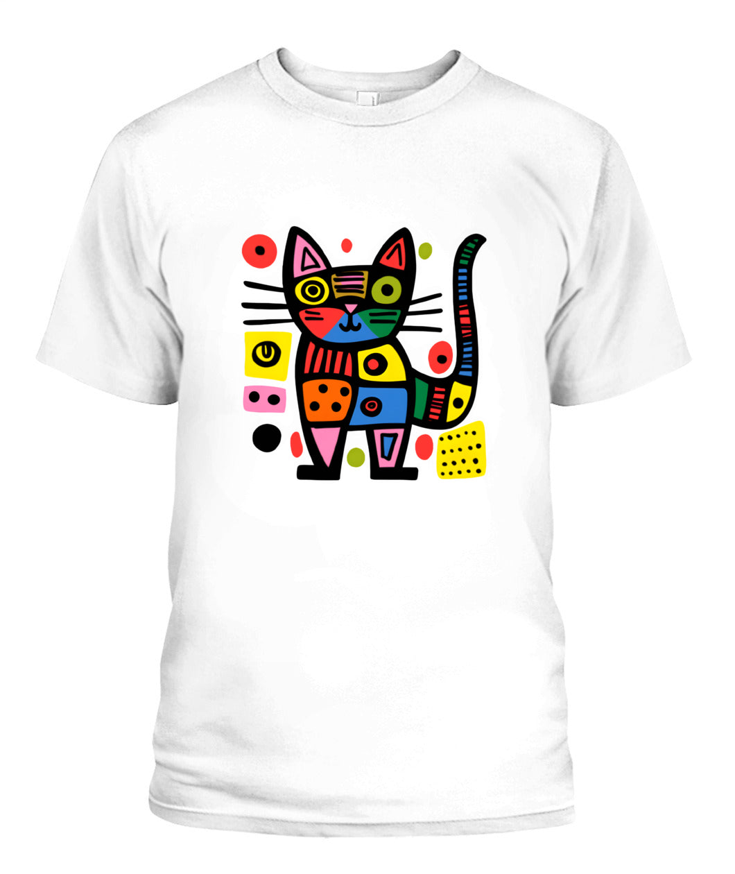 FunkyKolors Cat Graphic T-Shirt – Color Splash & Creative Vibes