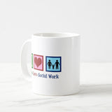 Peace Love Social Work Coffee Mug, Cute Social Worker Mug, Social Work Coffee Mug For Him & Her
