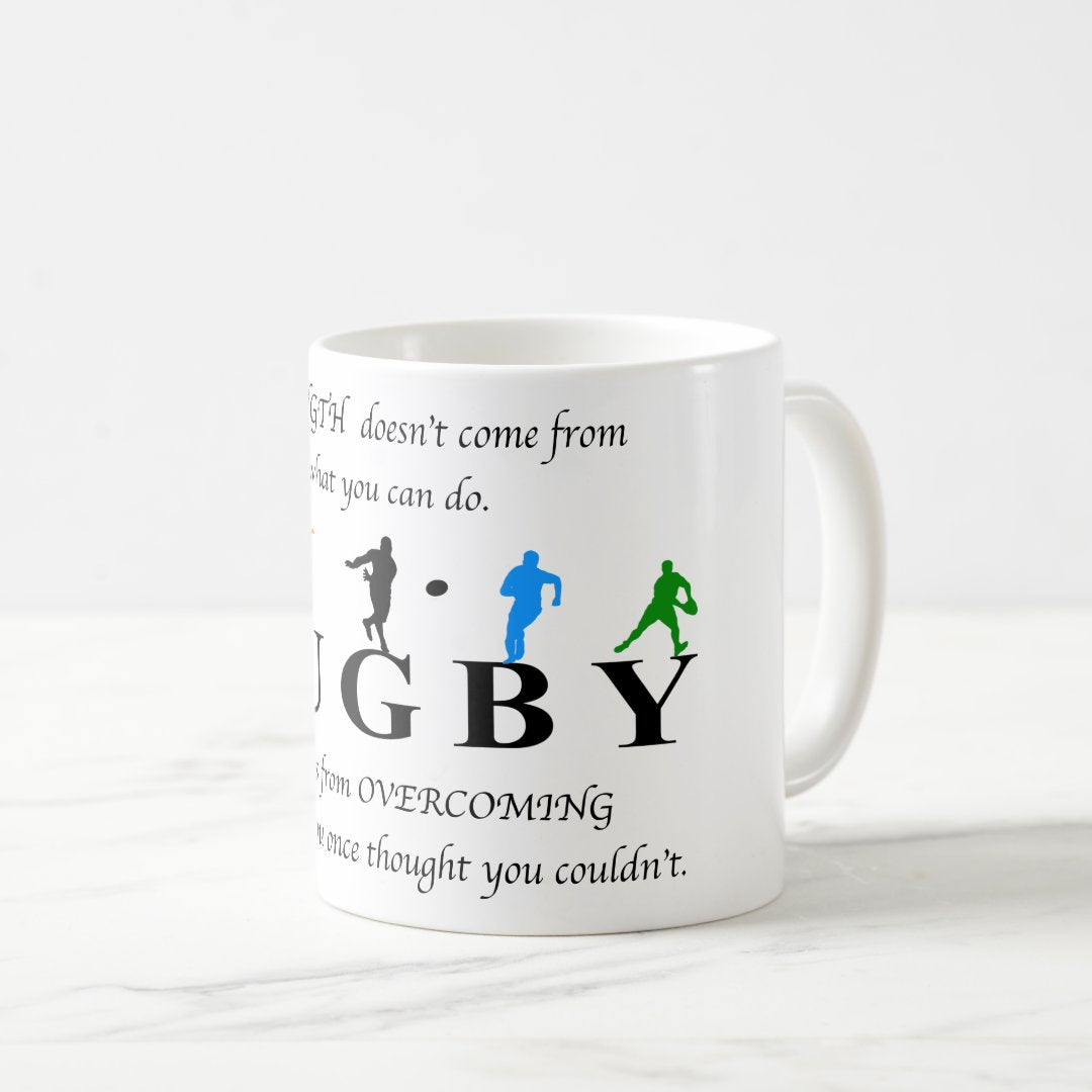 Rugby Inspirational Quote Coffee Mug, Rugby Player Gift, Rugby Coach Gift, Funny Rugby Gift, Sports Mug, Novelty Mug, Funny Rugby Mug