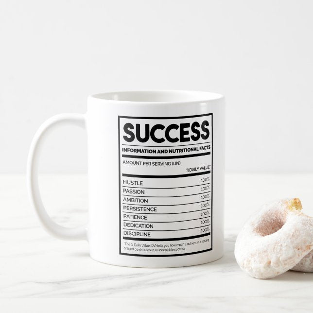 Success Nutritional Facts Coffee Mug, Success Coffee Mug, Nutrition Facts, Coffee Lovers Gift
