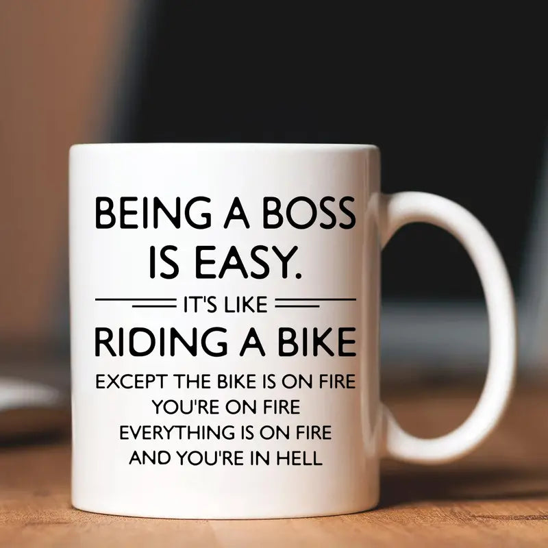 Boss Coffee Mug, Being A Boss Is (Not) Easy Water Cups For Manager, Summer Winter Drinkware, Coffee Cup Ceramic