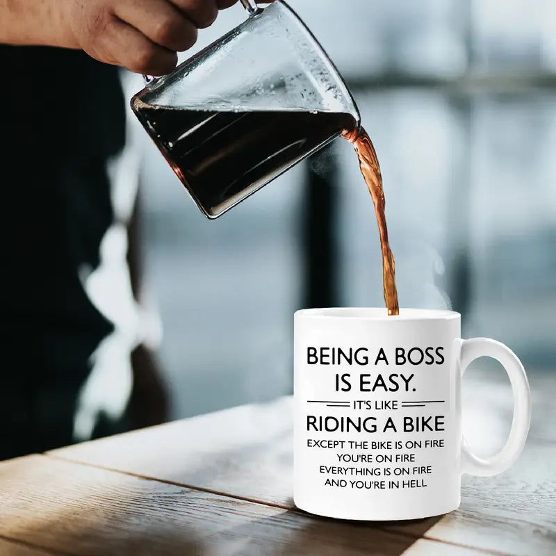 Boss Coffee Mug, Being A Boss Is (Not) Easy Water Cups For Manager, Summer Winter Drinkware, Coffee Cup Ceramic